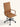 Cadeira De Escritório Copenhague Black Presidente em courino sintético PU com costuras horizontais e aço cromado. Caramelo #cor_caramelo