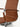 Cadeira De Escritório Copenhague Base Fixa Base Fixa em courino sintético PU com costuras horizontais e aço cromado. Caramelo #cor_caramelo