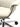 Cadeira De Escritório Auster Presidente em courino sintético PU com função relax e base em aço cromado. Off White #cor_off-white