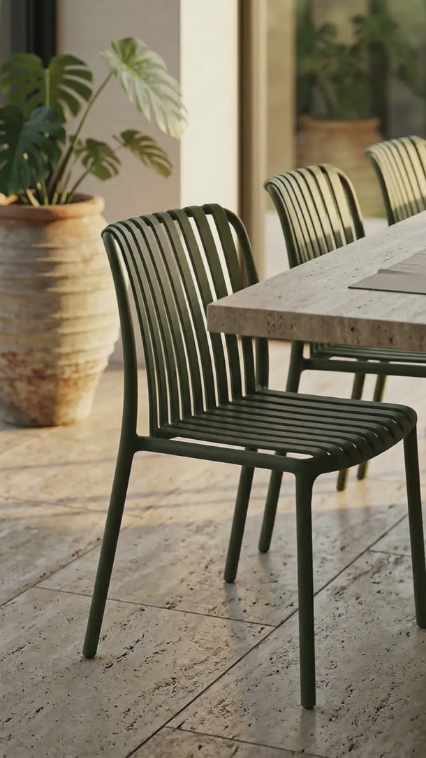 Cadeira Capri em polipropileno resistente Verde #cor_verde