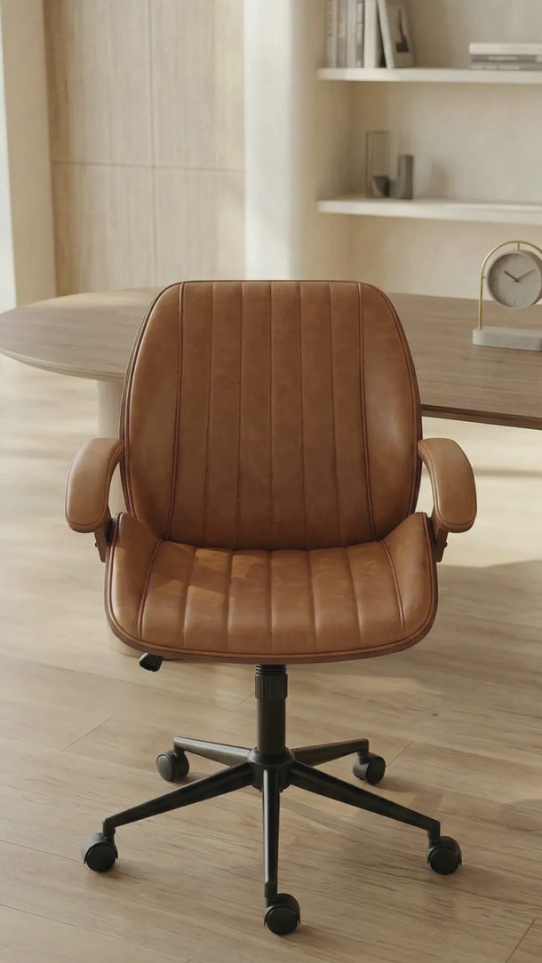 Cadeira De Escritório Saragoça Diretor giratória com função relax Caramelo #cor_caramelo