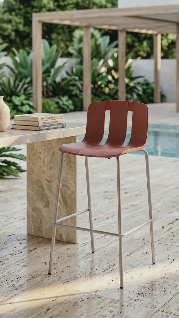 Banqueta Maui em polipropileno resistente Terracota #cor_terracota