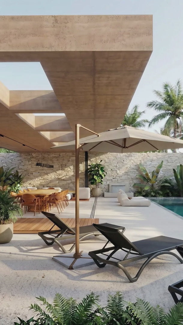 Ombrelone Riviera em alumínio Bege #cor_bege