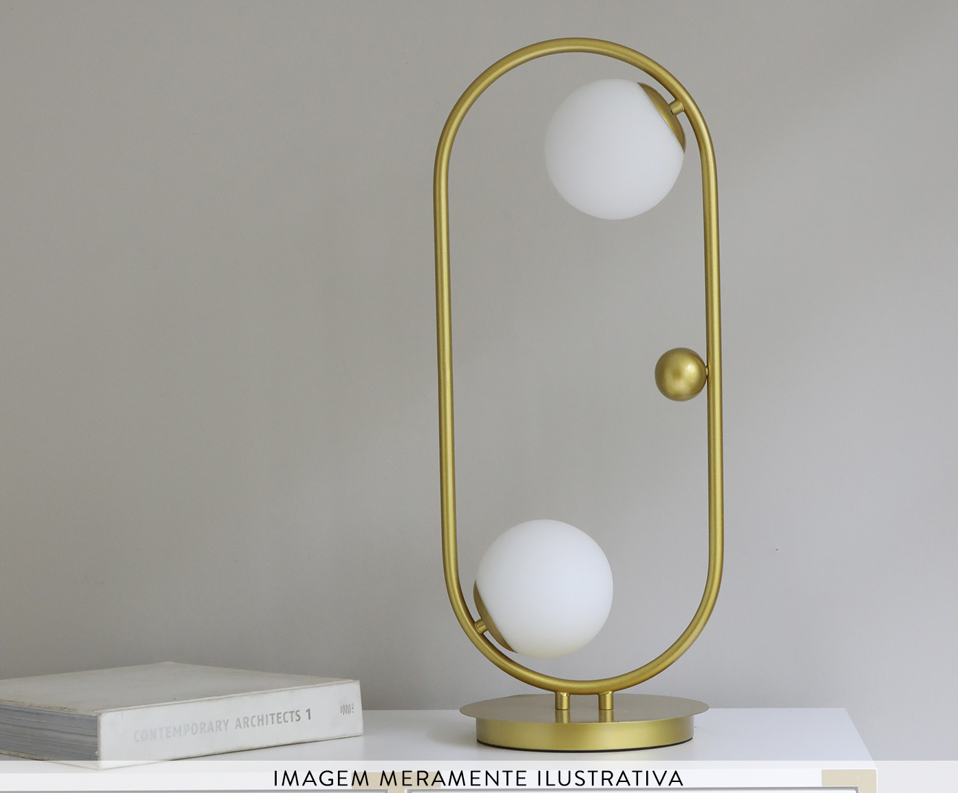 Luminária Alessa Dourado e Branco - Bivolt - HomeNow Casa e Decoracao